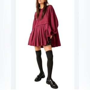 Free People Burgundy Mini Dress